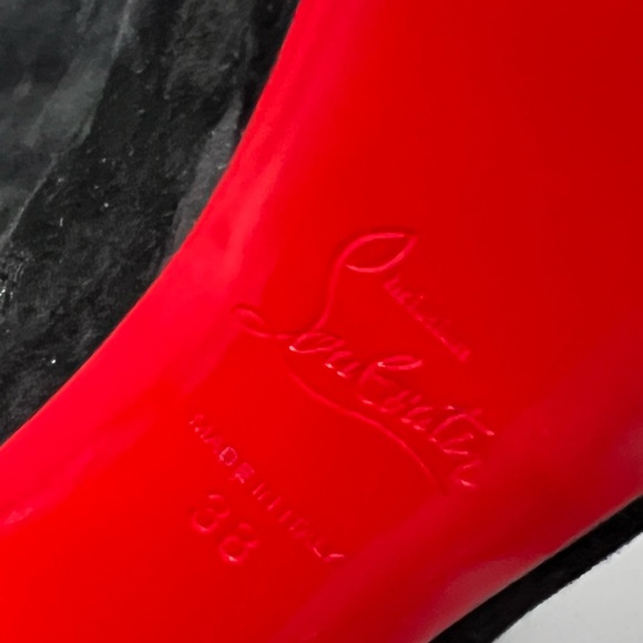 Christian Louboutin Movida Suede 130mm Platform Boots Black Women’s EU 38/US 8 - Picture 5 of 11